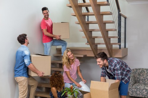 Removal team planning a move in Wimbledon streets