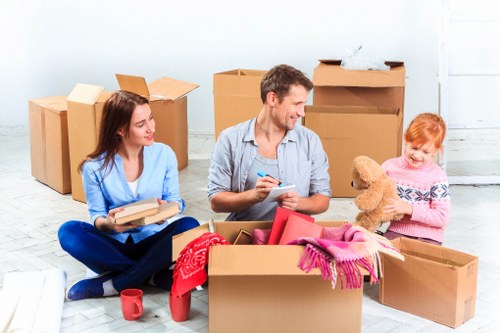 Removal team planning a move in Wimbledon near residential properties