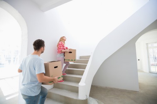 Boxes and furniture prepared for a local Wimbledon house move
