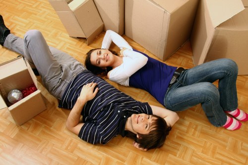 Packed household items ready for transport in a Wimbledon property move