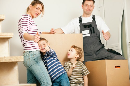 Removal van loading items for a flat or office move in Wimbledon